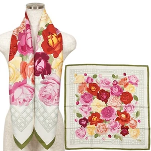 Hermes "Roseraie" Carre 90 Silk 100% Scarf Vintage Rare Cleaned - Picture 1 of 20