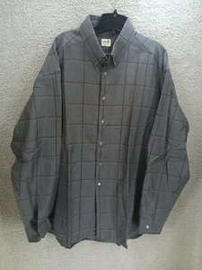 Armani Collezioni Mens L 17.5 - 42 cm Grey Windowpane TWILL WEAVE Shirt ITALY - Picture 1 of 7
