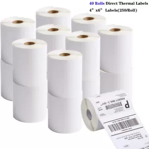 40 Rolls 4x6 Direct Thermal Shipping 10000 Labels For Zebra 2844 Eltron ZP450 US - Picture 1 of 6