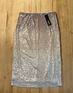 Neu Esprit Coll. Edler Pailletten Stretch Midi Rock Fließender Farbverlauf Gr.S - Bild 1 von 4