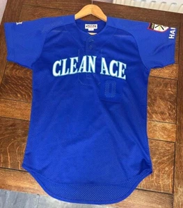 Clean Ace Baseball Shirt Top Rare Vintage Medium Blue American - Bild 1 von 10