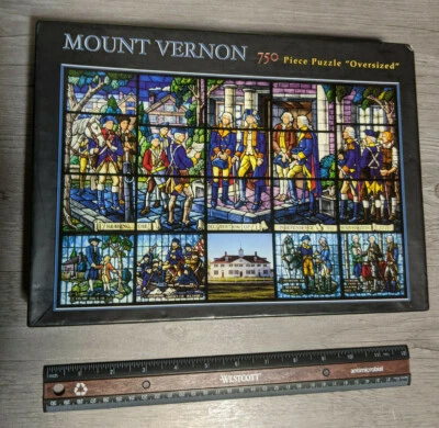 HTF Mount Vernon Stained Glass Declaration Of Independence 750 Piece Puzzle - Image 1 of 3
