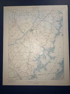 1901 USGS mapa de ratón Snow Hill cuadrángulo Maryland Stockton Greenbackville - Imagen 1 de 8