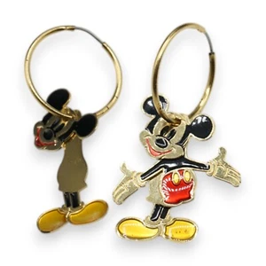 Disney Mickey Mouse 3D Dangle Hoop Earrings - Picture 1 of 3