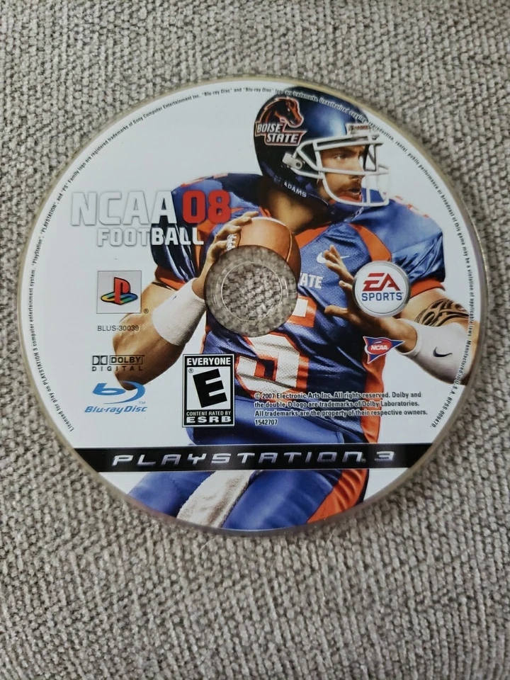 NCAA Football 08 (Sony PlayStation 3, 2007) PS3 DISC ONLY - NO TRACKING - Image 1 of 1