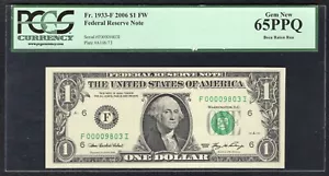 FR. 1933-F 2006 $1 FW FRN ATLANTA, GA “LOW SERIAL #9803” PCGS GEM UNC-65PPQ - Picture 1 of 2