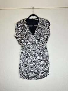 Thurley Womens Snow Leopard Print Fit & Flare Dress - Size 8 - 100% Silk **READ* - Picture 1 of 15