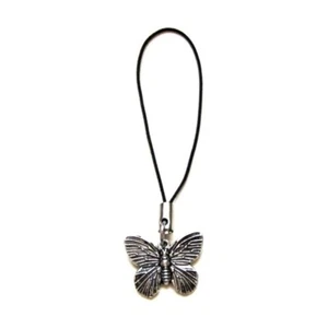 Bijou accessoire de tel portable GSM SAC MP3 / Breloque PAPILLON / dragonne noir - Photo 1 sur 1