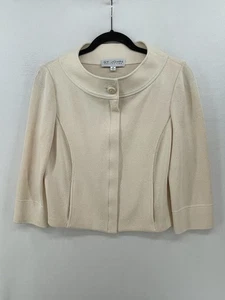 ST JOHN KNIT SIZE 6 JACKET CREAM TWEED JACKET - Picture 1 of 13