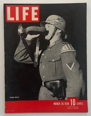 Vintage March 28, 1938 Newsstand LIFE Magazine - GERMAN BUGLER - Image 1 of 2