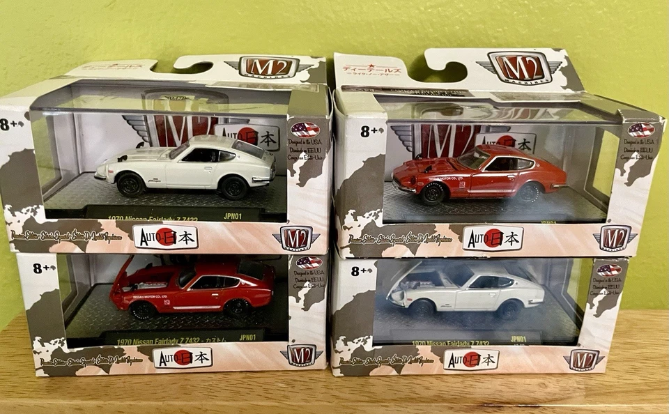 Lot of 4 M2 MACHINES 1970 NISSAN FAIRLADY 2Z Z432JPN01 (2 RED+2 WHITE) - Image 1 of 1