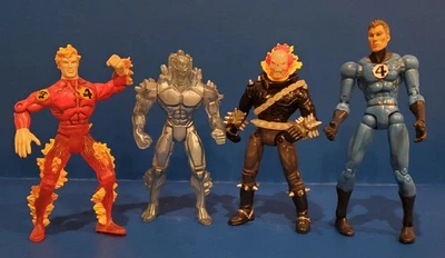 Lote Figuras Marvel "Fuego y Hielo" Antorcha Humana y Hombre de Hielo, Mr.Fantastic Ghost Rider Foto 1 de 4