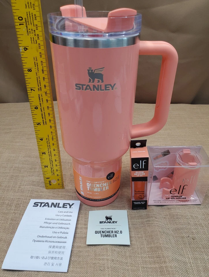 Stanley Elf Edition CORAL FIXATION 40 oz Tumbler Lip Oil & Holder Target Excl.