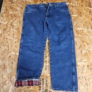 Jeans Cabela's Forrados de Franela a Cuadros Talla 38x30 Algodón Azul Jean Cuello Áspero - Imagen 1 de 12