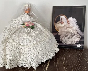 Rare HANDMADE CROCHET Gorgeous Bride BED DOLL & Pattern An Original Annie 1992 - Picture 1 of 11