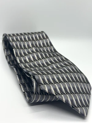 Corbata para hombre F Edwards clásica geométrica gris y dorada Foto 1 de 4