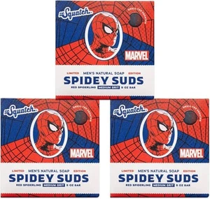 3 Pack - Dr. Squatch Spidey Suds (Spiderman) Marvel 5 oz Limited Edition Soap - Picture 1 of 1