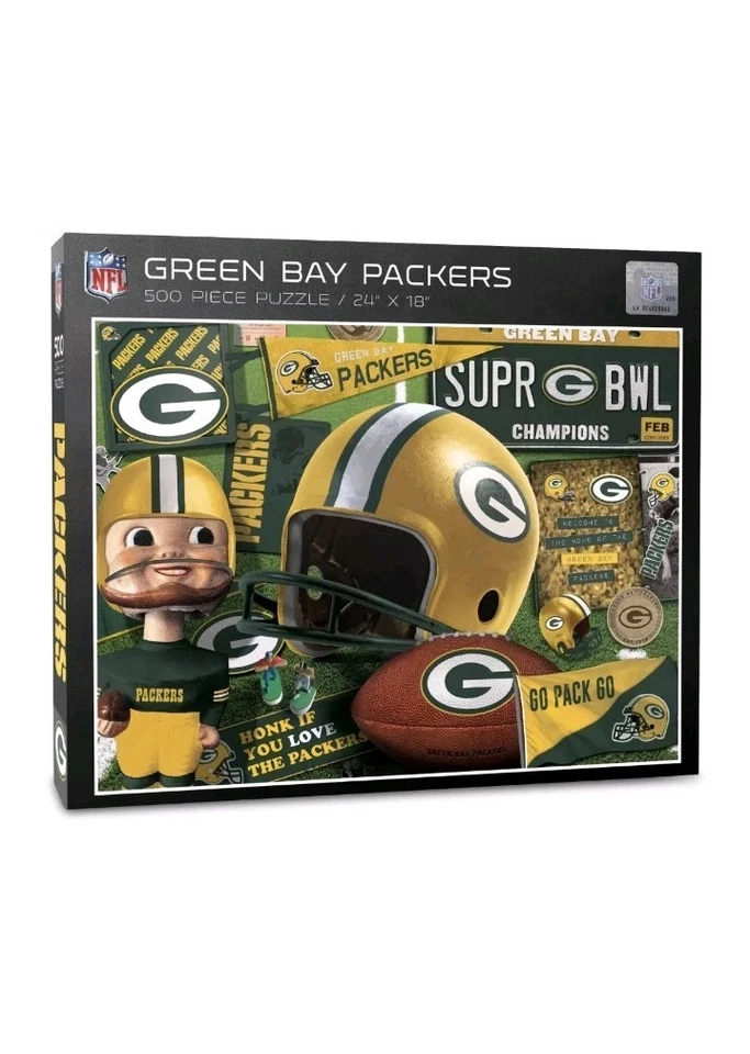 Green Bay Packers 500 Piece Puzzle NFL Retro Series – Sports Fan Collectible - Image 1 of 3
