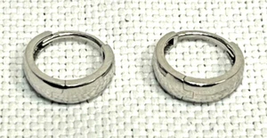 L@@K schöne 14K Weißgold kleine Creolen einfacher Stil für Kleinkind Mädchen - Bild 1 von 9