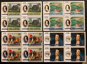 COOK ISLANDS 1984 AUSIPEX SG998-1001 IN BLOCKS OF 4 - Picture 1 of 1