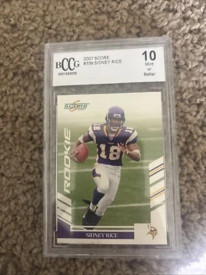 2007 Score Sidney RICE ROOKIE RC #339  BCCG 10 Mint !!! - Image 1 of 2