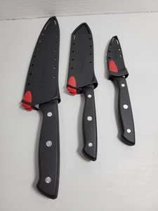 Set of 3 Farberware Edge Keeper Knifes-3.5"Pairing, 8"Butcher & 5"Santoku - Picture 1 of 9