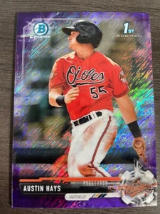 2017 Bowman Chrome Austin Hays #BCP-224 1st Bowman Purple Shimmer Refractor - Picture 1 of 2