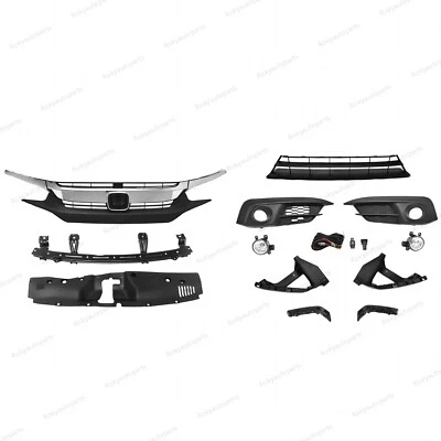 For CIVIC 2016-18 Grilles/Fog Light Set/Radiator Cover/Bumper Headlight Brackets - Image 1 of 4