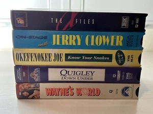 VHS 1990s Movie Lot - X Files, Jerry Clower, Quigley, Wayne’s World, Okefenokee - Picture 1 of 17