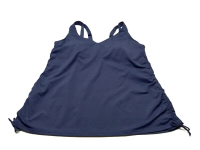 NEW Lands' End Navy Tankini Swimsuit Top L size 14 D NWOT -Adjustable Sides - Image 1 of 4