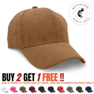 Premium Suede Baseball Cap Mens Hat Adjustable Size Caps Polo Style Classic Hats - Picture 1 of 16