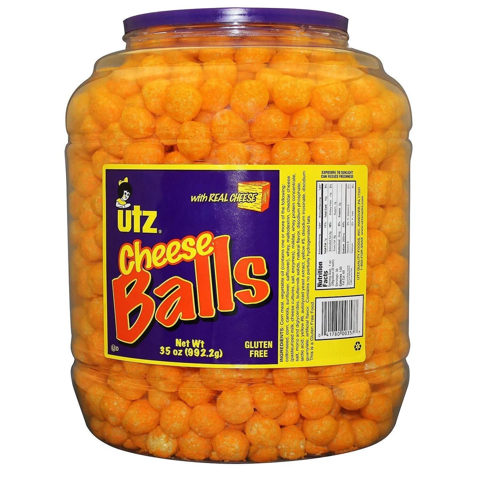 Utz Cheese Balls, бочка 28 унций - УПАКОВКА ИЗ 2 - Изображение 1 из 1