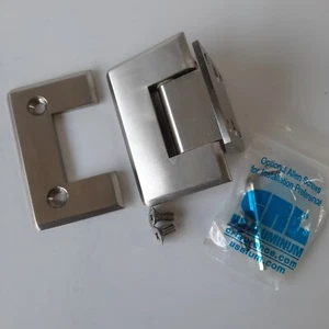 CRL ALUMINUM PIN074BN Shower Door Nickel Silver Wall Mount Short Plate 5Deg E - Picture 1 of 4
