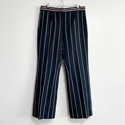 Sandro Paris Blanche Marine P6560E Striped Linen Blend Pants NWT Sz US 34/EU 42 - Image 1 of 4