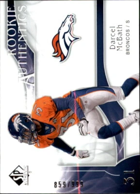 A1642- 2009 SP Authentic #235 Darcel McBath RC /999 SAMPLE PIC - Image 1 of 2