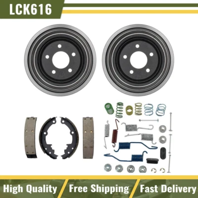 Tambores de freio traseiro e sapatas de freio ferragens compatíveis com 1988 Oldsmobile Cutlass Cruiser - Imagem 1 de 4