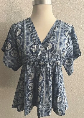 Levi's® Original Product 女式短袖 V 领扎染衬衫衬衫 S 码 — 第 1/4 张图片