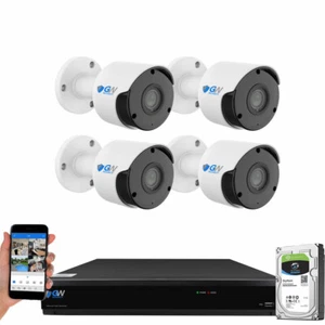 8 Channel 4K DVR (4) 5MP Waterproof HD-TVI AI Bullet Security Camera System - Picture 1 of 14