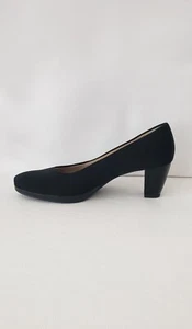 Ara Ophelia Women’s US 8.5 Shoes Black Fabric Pumps Patent Leather Heels Romania - Picture 1 of 24
