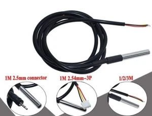 Waterproof Temperature Probe Sensors DS1820 Cable Lengths 100cm 200cm 300cm 1 Pc - Picture 1 of 17