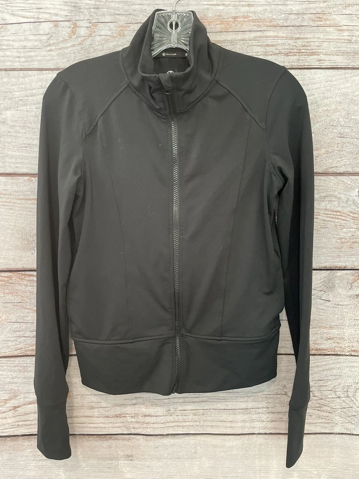 Gaiam Black Full Zip Activewear Jacket Thumbholes Pockets EUC Women's Size XS - Image 1 of 4