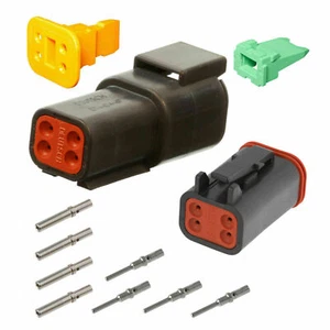 Kit connettori impermeabili 4 pin nero tedesco DT04-4S DT06-4S contatti solidi - Foto 1 di 3