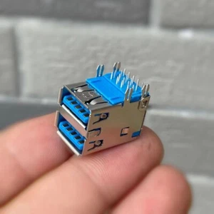 10pcs Type A 8 Pin USB3.0 Dual Connector Socket Female PC Right Angle Laptop PCB - Picture 1 of 2
