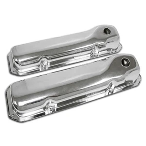FOR 1969-1982 FORD SMALL BLOCK 351C 351M 400M BOSS 302 STEEL VALVE COVERS CHROME - Picture 1 of 1