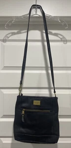 Borsa a tracolla/tracolla vintage in pelle nera Tignanello portafoglio integrato - Foto 1 di 12