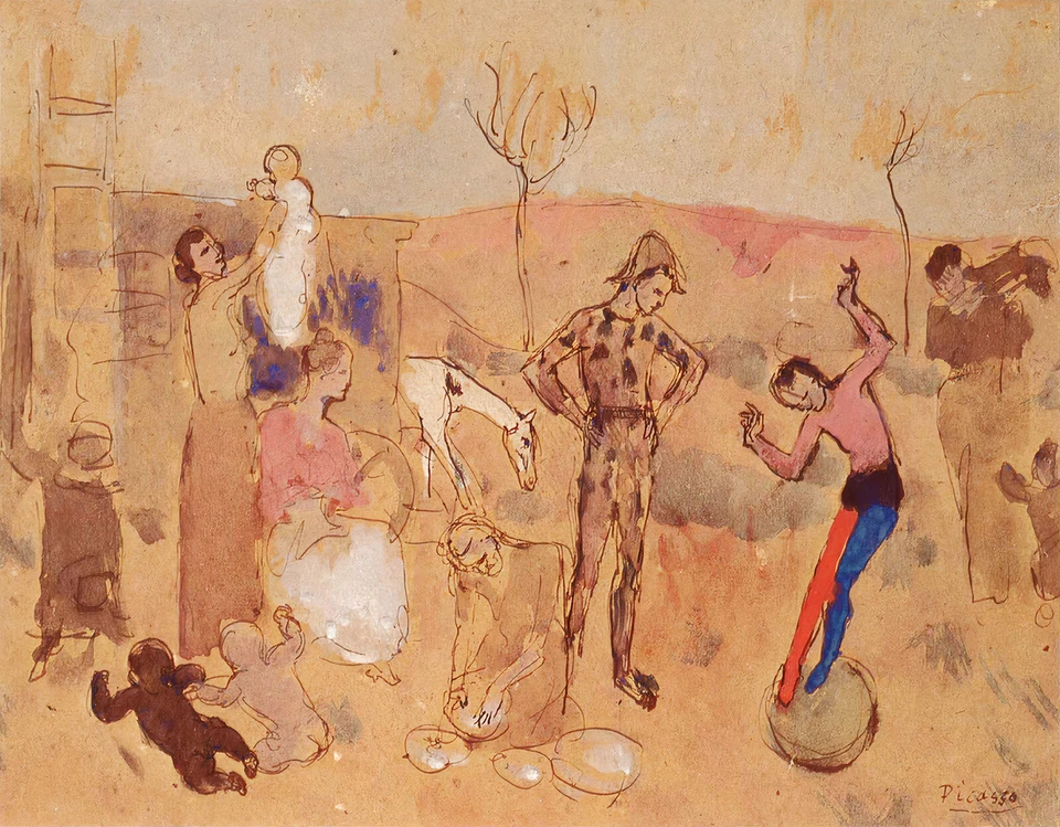 Pablo Picasso - Family of Jugglers (1905) - 17" x 22" Fine Art Print - Image 1 of 1