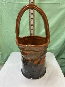 Braune Keramik Vase. Handarbeit. - Bild 1 von 11