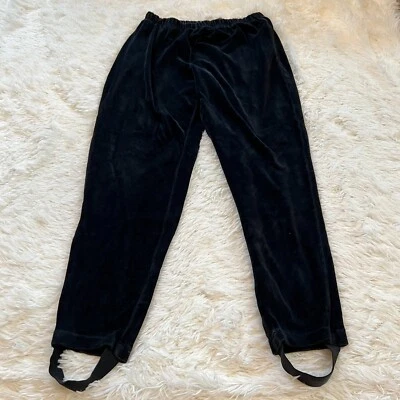 Vtg Talbots Womens Pants Medium Black Stirrup Velvet Y2K Whimsigoth Grunge 15798 - Image 1 of 4