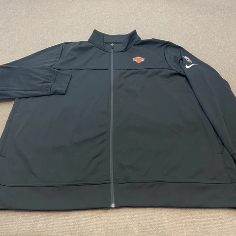 New York Knicks Jacket Nike Mens 3XL XXXL Black Full Zip NBA Basketball Logo Cover