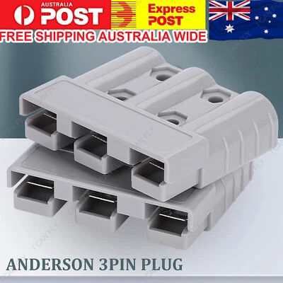 2PCS Anderson Style 50A 3Pin 3Pole Plug for DCDC Charger & DCDC Wiring DF - image 1 of 4